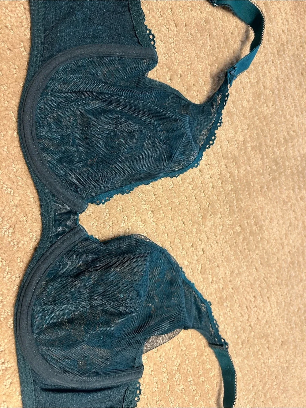 HK12-02 Aubade Rosessence Comfort Triangle Bra- 30E, Swarovski Charm, Deep Green